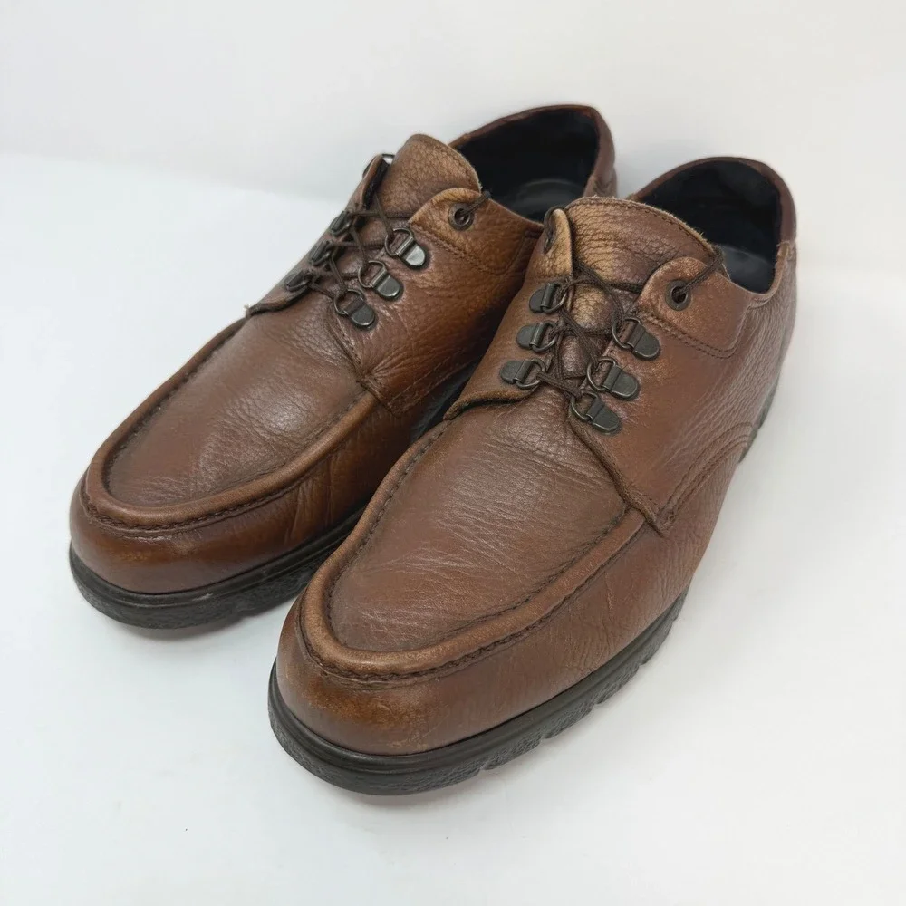 Red Wing Shoes Mens 12 B Brown Pebbled Leather Moc Toe Oxford D-Ring Shoes